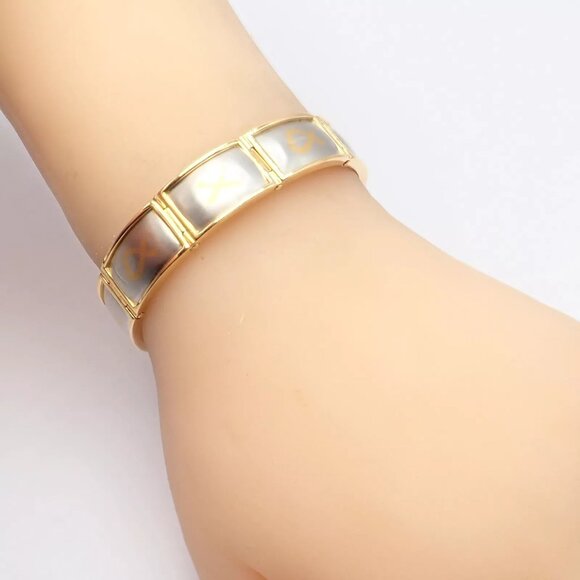 Vintage! Tiffany & Co Picasso 18k Yellow Gold Platinum Signature Panel Bracelet - Picture 10 of 14